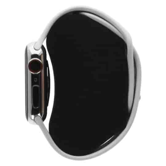 Apple Watch Series 8 GPS + Cellular 41mm Edelstahl silber Sportarmband weiß