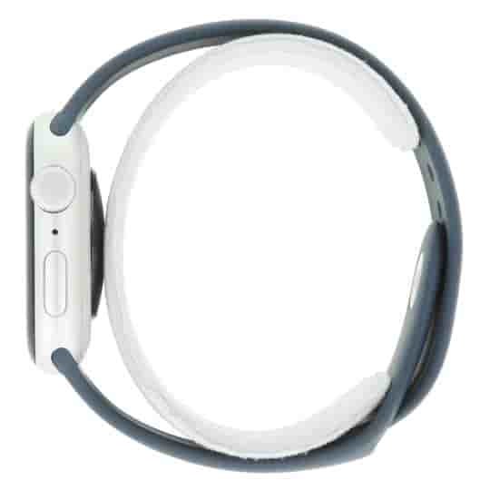 Apple Watch SE 2 GPS 44mm Aluminium silber Sportarmband sturmblau M/L
