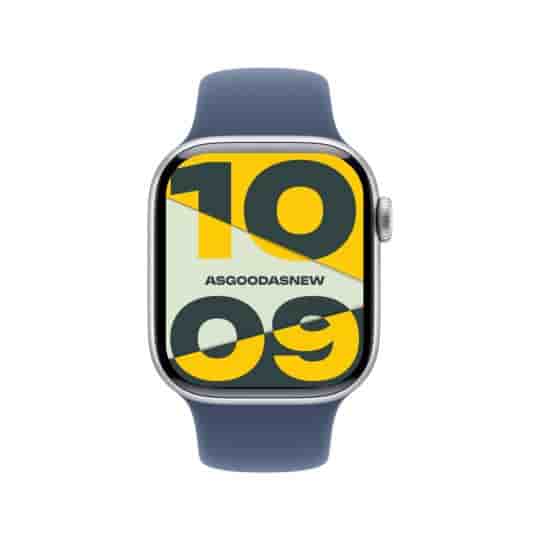 Apple Watch Series 10 GPS + Cellular 42mm Aluminium silber Sportarmband denim S/M