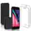 Hülle iPhone SE(2020/2022)/iPhone 8/7 und 2 schutzfolien - Silikon - Schwarz