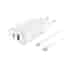 Kabel und Wandgesteck (USB-C + Lightning) 20W - WTK