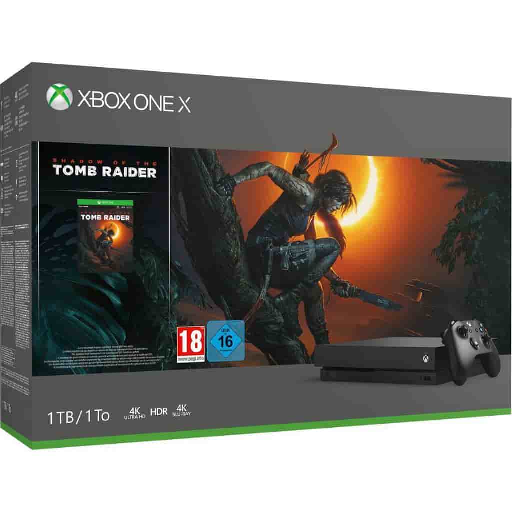 Xbox One X 1000GB - Schwarz + Shadow of the Tomb Raider