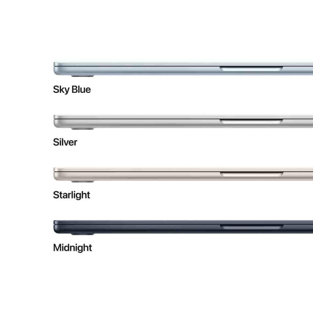 MacBook Air 15" (2025) - Apple M4 mit 10‐Core CPU und 10-core GPU - 16GB RAM - SSD 256GB - Standard-Display - QWERTY - Niederländisch