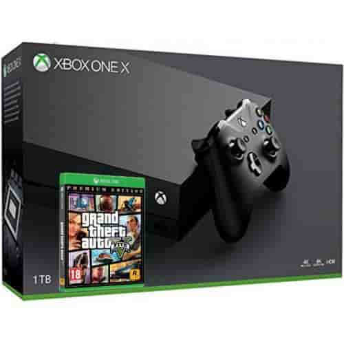 Xbox One X 1000GB - Schwarz + Grand Theft Auto V