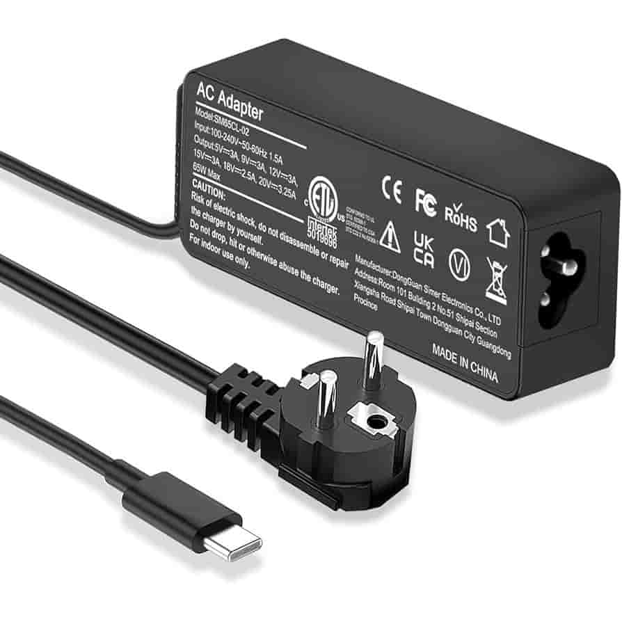 Reciclae Cargador Rápido 65w 45w Usb Tipo C 5v 9v 12v 15v 20v Para Dell, Hp, Asus, Lenovo Kabel