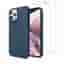Hülle iPhone 12/iPhone 12 Pro und 2 schutzfolien - Silikon - Marineblau