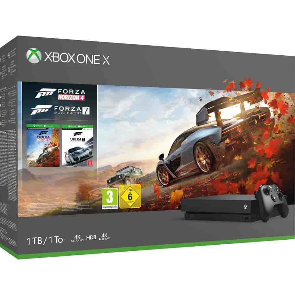 Xbox One X 1000GB - Schwarz + Forza Horizon 4 + Forza Motorsport 7