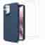 Case iPhone 11 and 2 protective screens - Silicone - Blue