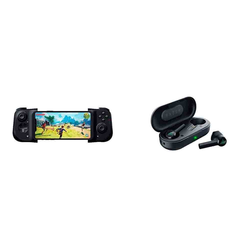 Razer Kishi Controller for iPhone + Hammerhead True Wireless Bluetooth Earbuds Mobile Gaming Bundle