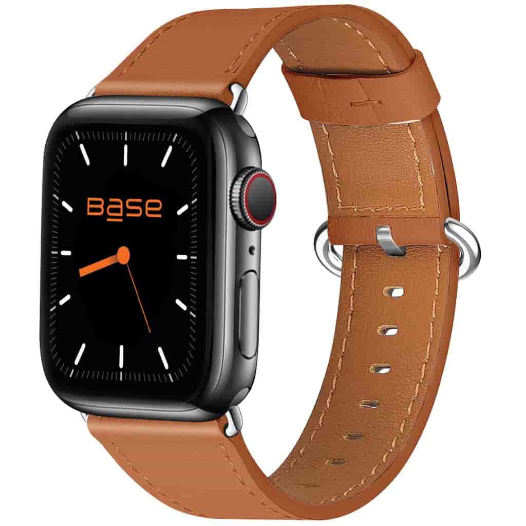 Full-Grain Leather Watch Band for Apple Series 1/2/3/4/5/6/7/SE - Small (38/40/41mm) - Brown