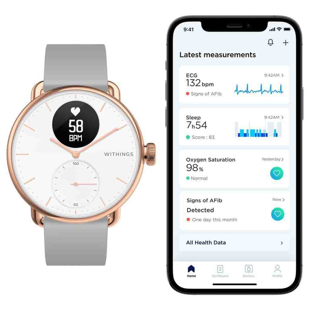Montre Withings Cardio GPS ScanWatch HWA09 38mm - Or