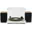 Platine Vinyle Tourne Disque Pré-amplifié Thomson TT301 Finition BOIS/Blanc - 33/45 tours, Lecture et retour du bras auto. Enceintes Bois 100W