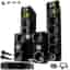 Enceinte Bluetooth Beng Ensemble Home-cinéma Hifi Karaoké Home SOUND 1240W + ampli 360W + 25M de câble de liaison + 2 Micros - Noir