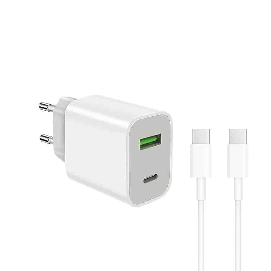 Câble et Prise Murale (USB-C + USB-C) 20W - WTK
