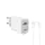 Câble et Prise Murale (USB-C + USB-C) 20W - WTK