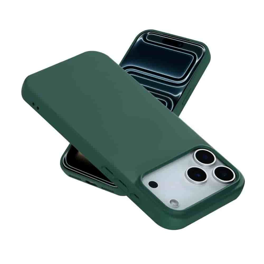 Coque iPhone 17 Pro Max et 2 écrans de protection - Silicone - Vert