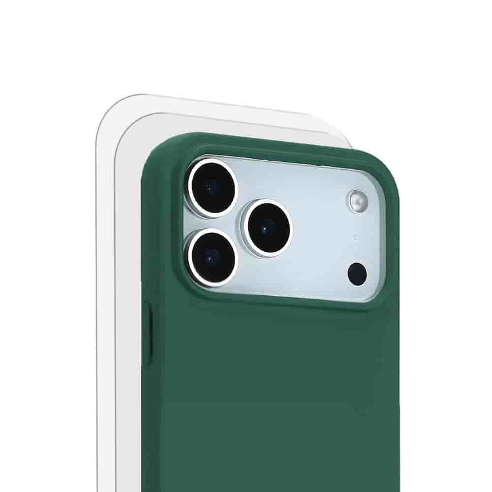 Coque iPhone 17 Pro Max et 2 écrans de protection - Silicone - Vert