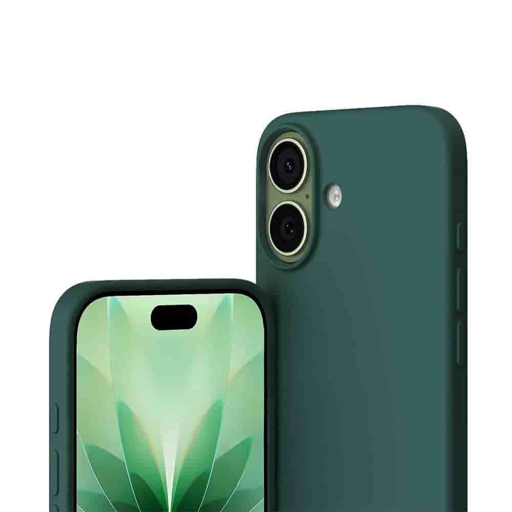 Coque iPhone 17 et 2 écrans de protection - Silicone - Vert