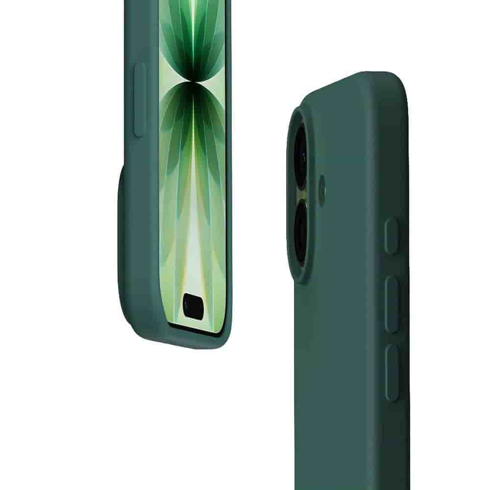 Coque iPhone 17 et 2 écrans de protection - Silicone - Vert