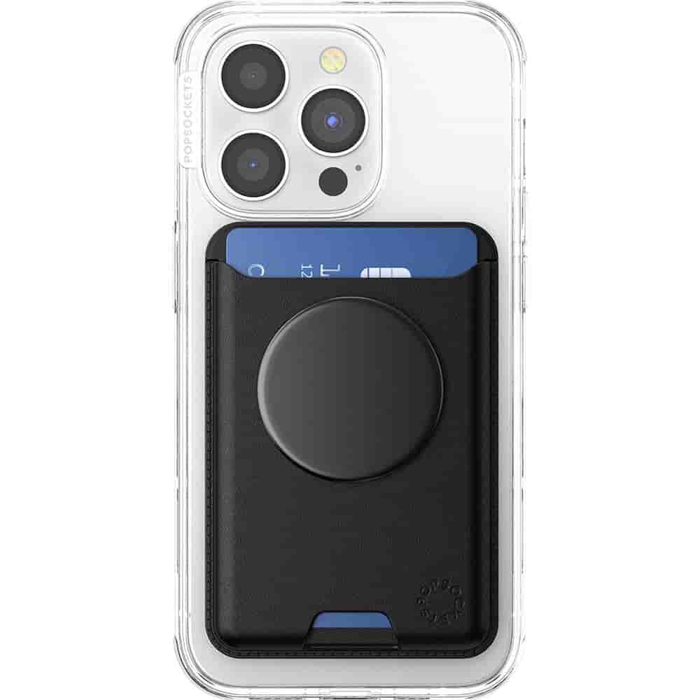 Stabilisateur Porte carte PopWallet Magnétique Stand et Selfie Noir Popsockets