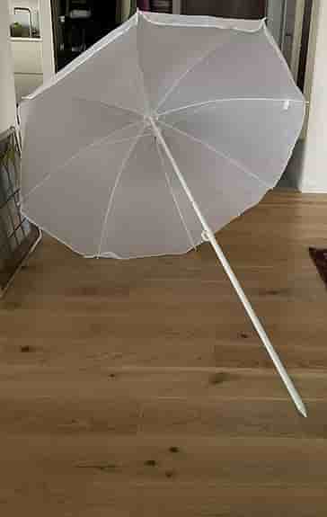 VIT NY PARASOLL 1,5 METER / DIAMETERN VINKELBAR .