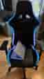 Gamingstol svart med multiple LED-belysning och kuddar och remote