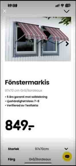 Fönster markiser