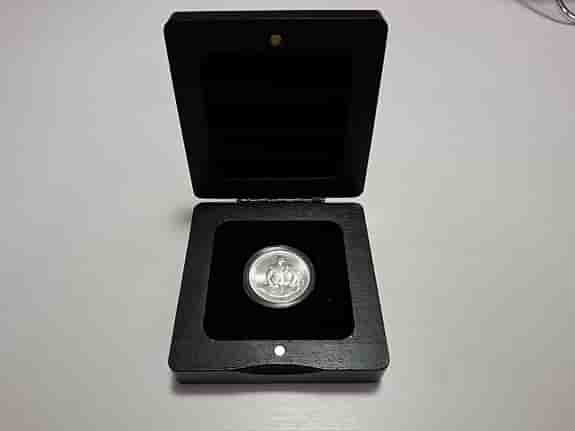 Silvermynt-Washington Half Dollar 1982 i exklusivt myntetui