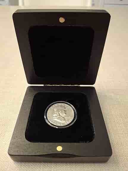 Silvermynt - Franklin Half Dollar 1963 i exklusivt myntetui