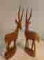 Par träfigurer — antiloper, 26 cm, hantverk