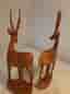 Par träfigurer — antiloper, 26 cm, hantverk