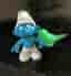 Smurf med grön papegoja, Peyo Schleich, Vintage fr. 1979.
