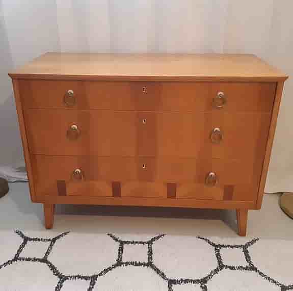Byrå 3 lådor m intarsia Swedish Modern 40 tal