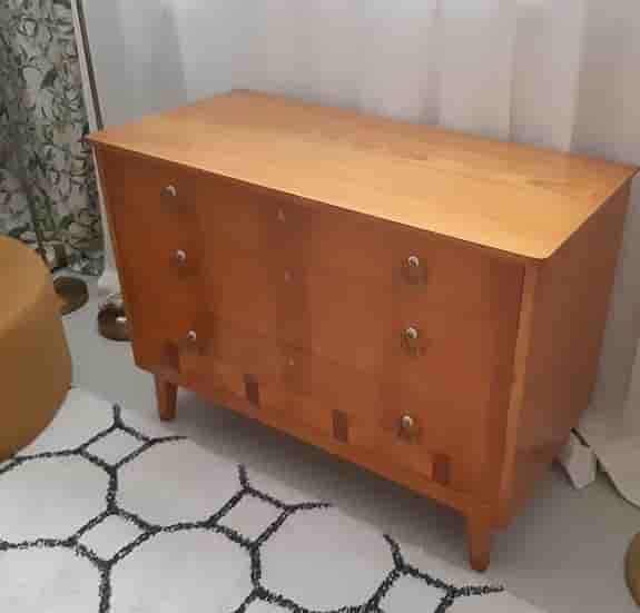 Byrå 3 lådor m intarsia Swedish Modern 40 tal