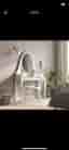 HEMNES bord med spegel & pall