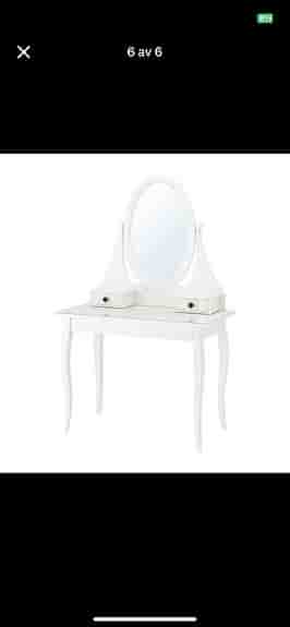 HEMNES bord med spegel & pall