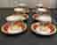 Vintage kaffekoppar med fat – handdekor i guld, 1950-tal