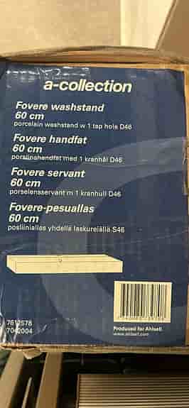 Fovere Handfat 60 cm porslin med 1 kranhål D46