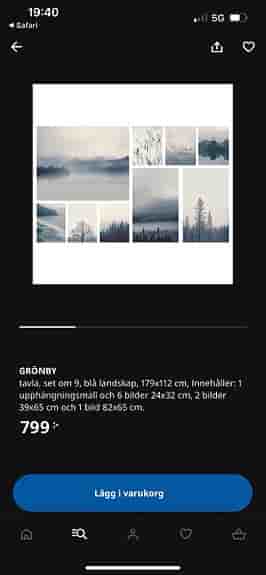 IKEA GRÖNBY Tavla set med 9 delar landskap