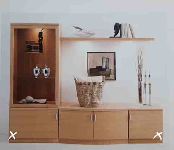 Dansk design möbelset i ekträ med förvaringsskåp och lådor