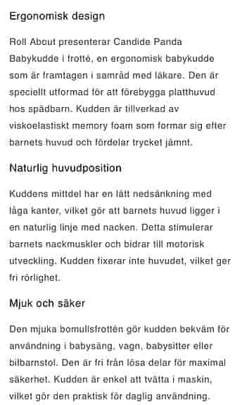 Candide baby Pandapillow Pandakudde nyfödd bebis newborn kudde