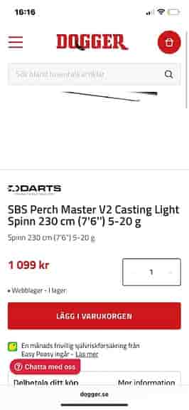 Darts SBS Spinnspö 5-20 g (fiskespö för multirulle)