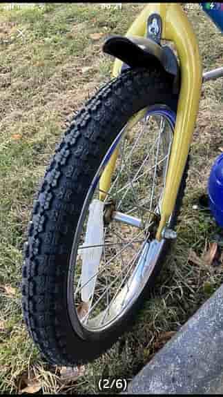 16.” Tum Raleigh BMX Cykel blå och gul