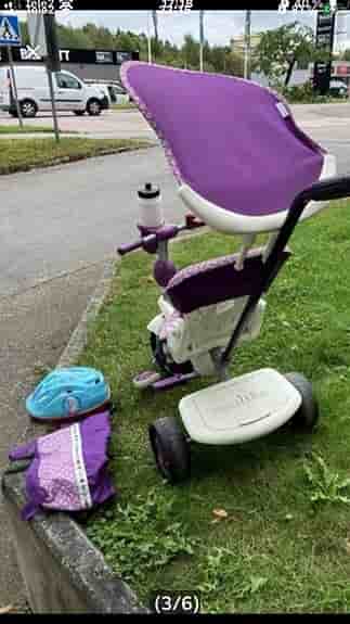Smart Trike Tricycle med sittdel och solskydd lila och vit