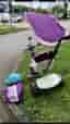 Smart Trike Tricycle med sittdel och solskydd lila och vit