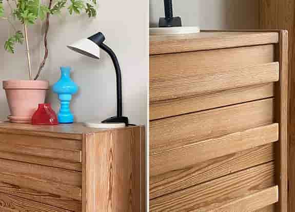 Söt Vintage Byrå i Furu / Förvaring + Retro Lampa/Bordslampa - 70-tal