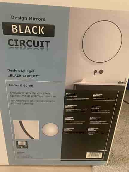 Design Speigel Black Circuit rund spegel 80 cm
