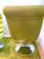 Two green leather armchairs + stool