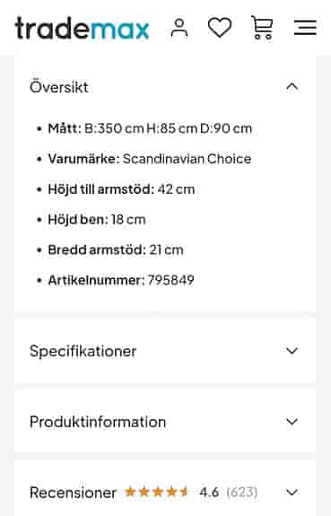 Säljer min soffa med anledning av flytt