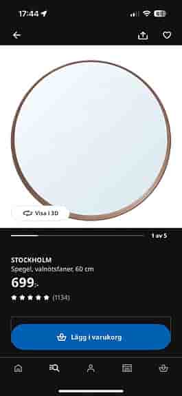 IKEA Stockholm spegel valnötsfanér 60 cm